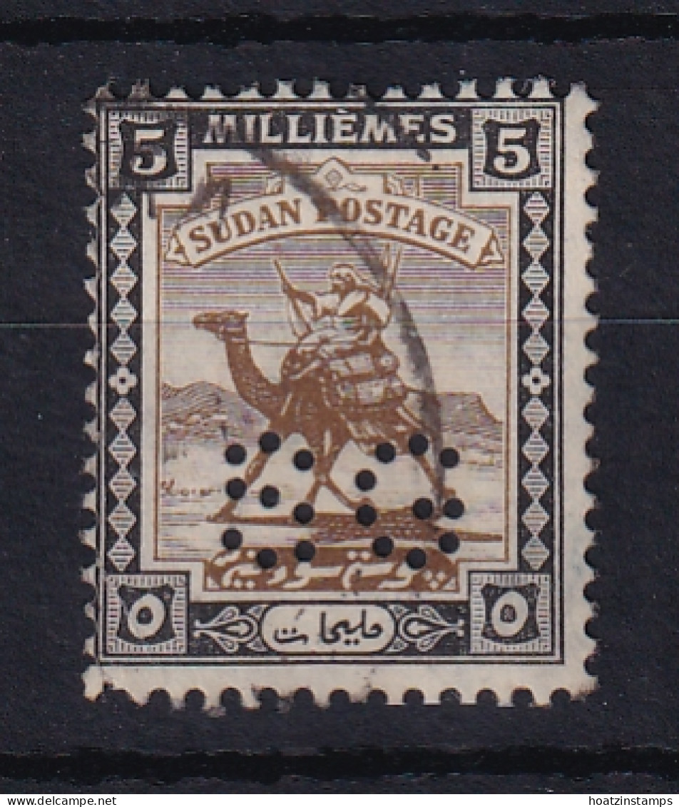 Sdn: 1922   Official - Arab Postman 'S G' Punctured OVPT  SG O23   5m    Used - Soedan (...-1951)