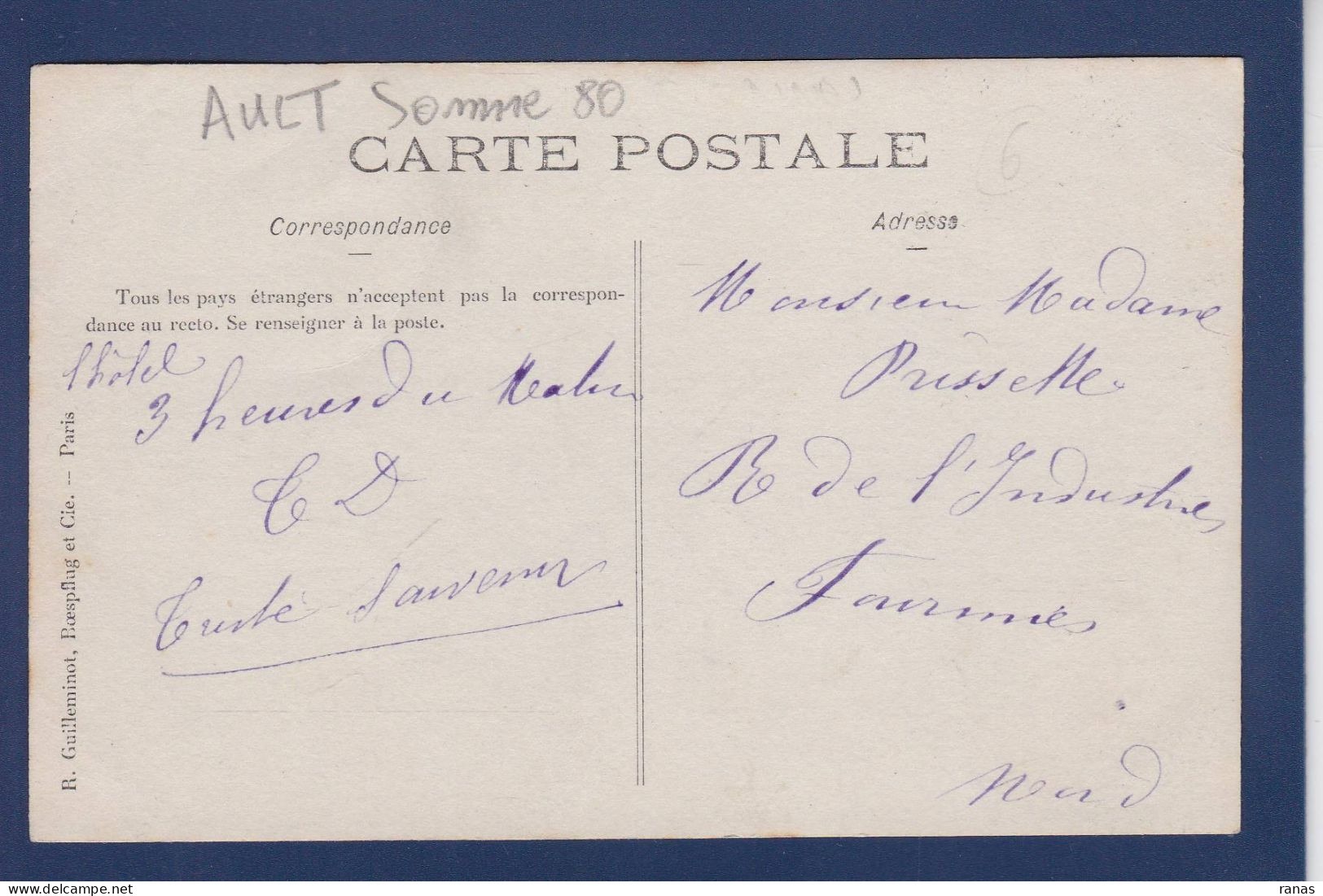 CPA [80] Somme > Ault Carte Photo Voir Dos - Ault