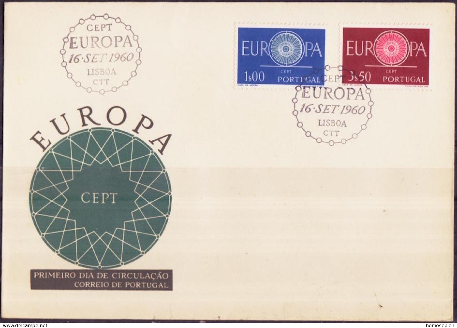 Europa CEPT 1960 Portugal FDC1 Y&T N°879 à 880 - Michel N°898 à 899 - 1960