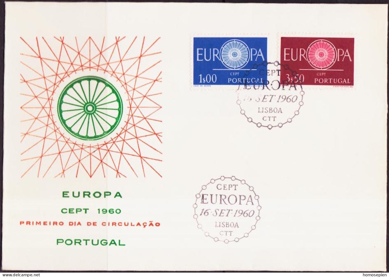 Europa CEPT 1960 Portugal FDC2 Y&T N°879 à 880 - Michel N°898 à 899 - 1960