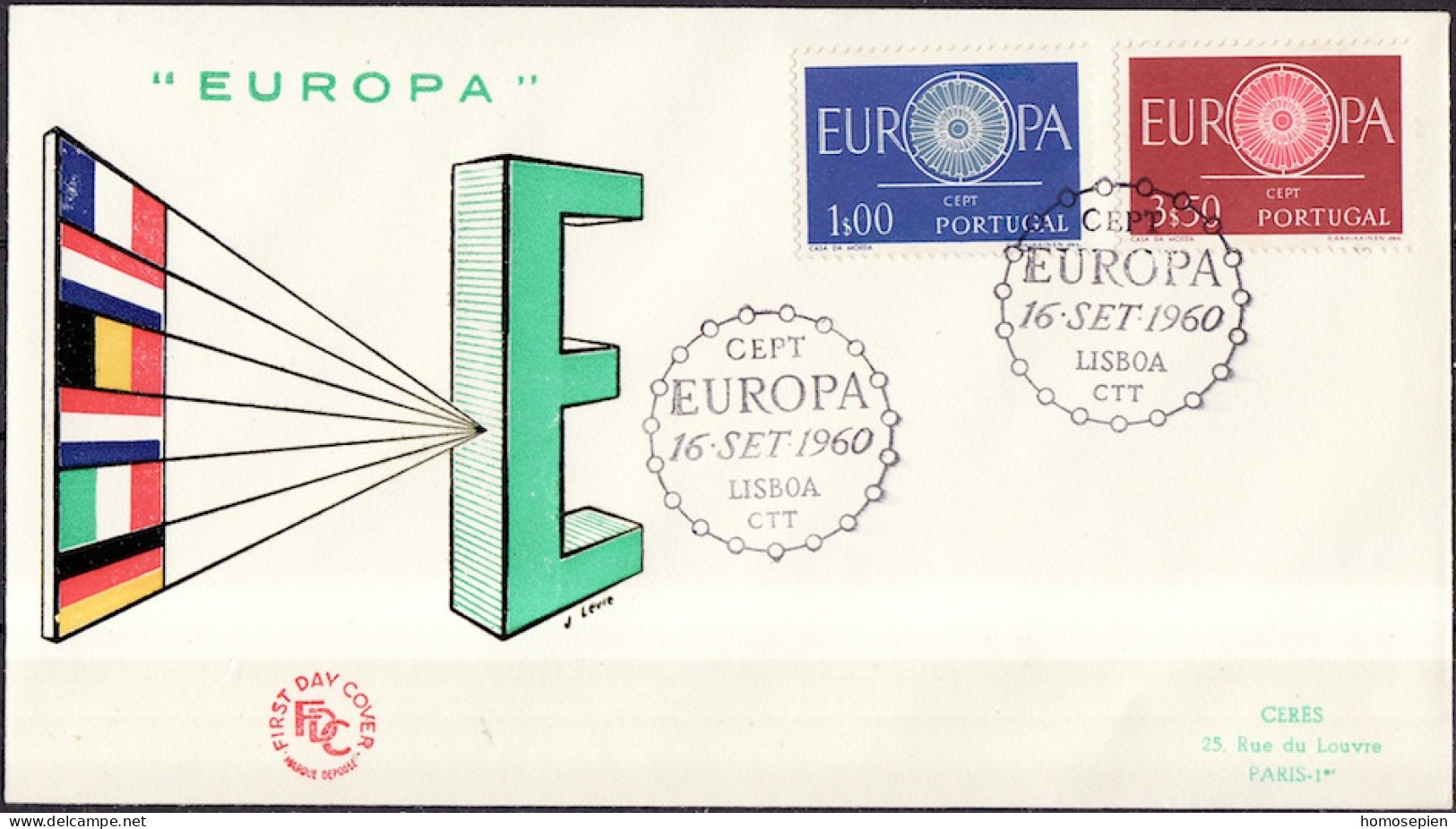 Europa CEPT 1960 Portugal FDC3 Y&T N°879 à 880 - Michel N°898 à 899 - 1960
