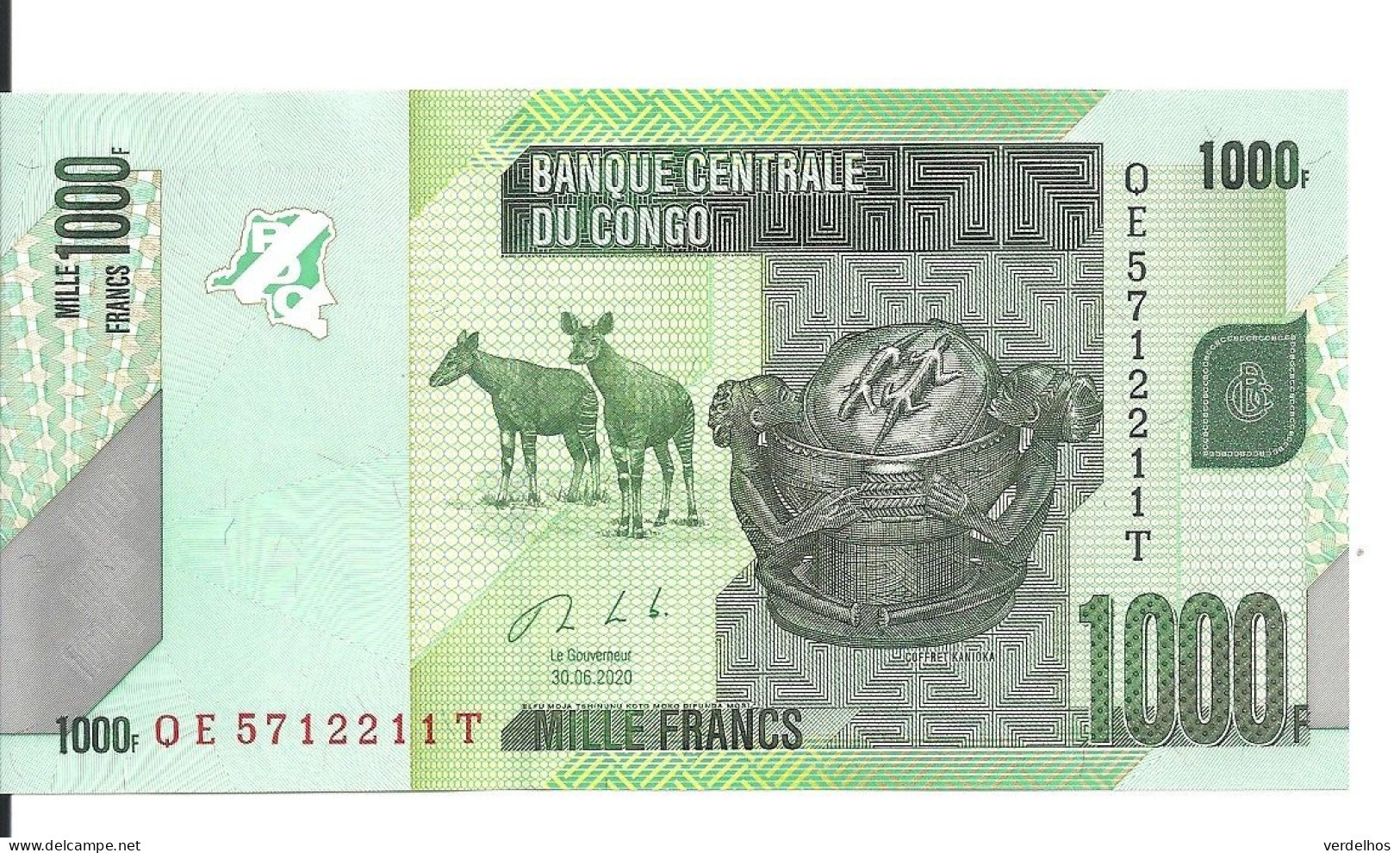 CONGO 1000 FRANCS 2020 UNC P 101 C - Ohne Zuordnung