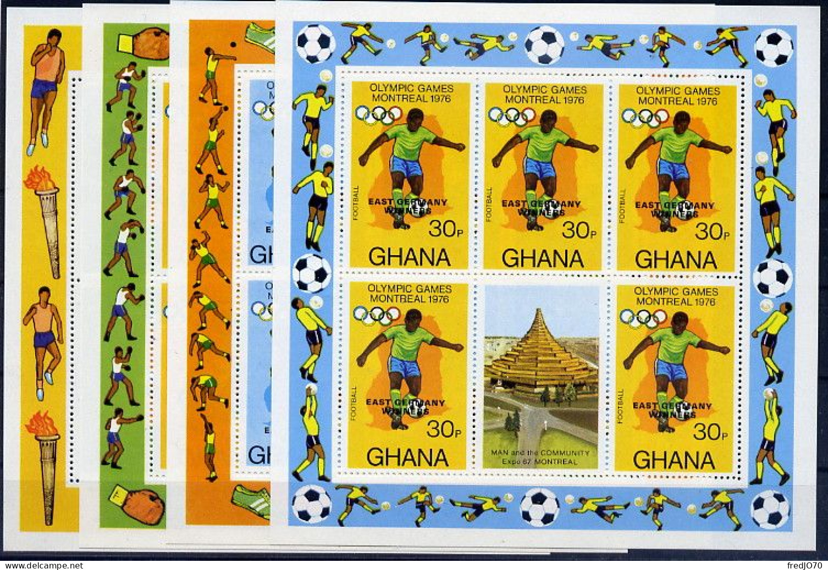 Ghana Série Complète Feuillets JO 76 ** - Summer 1976: Montreal