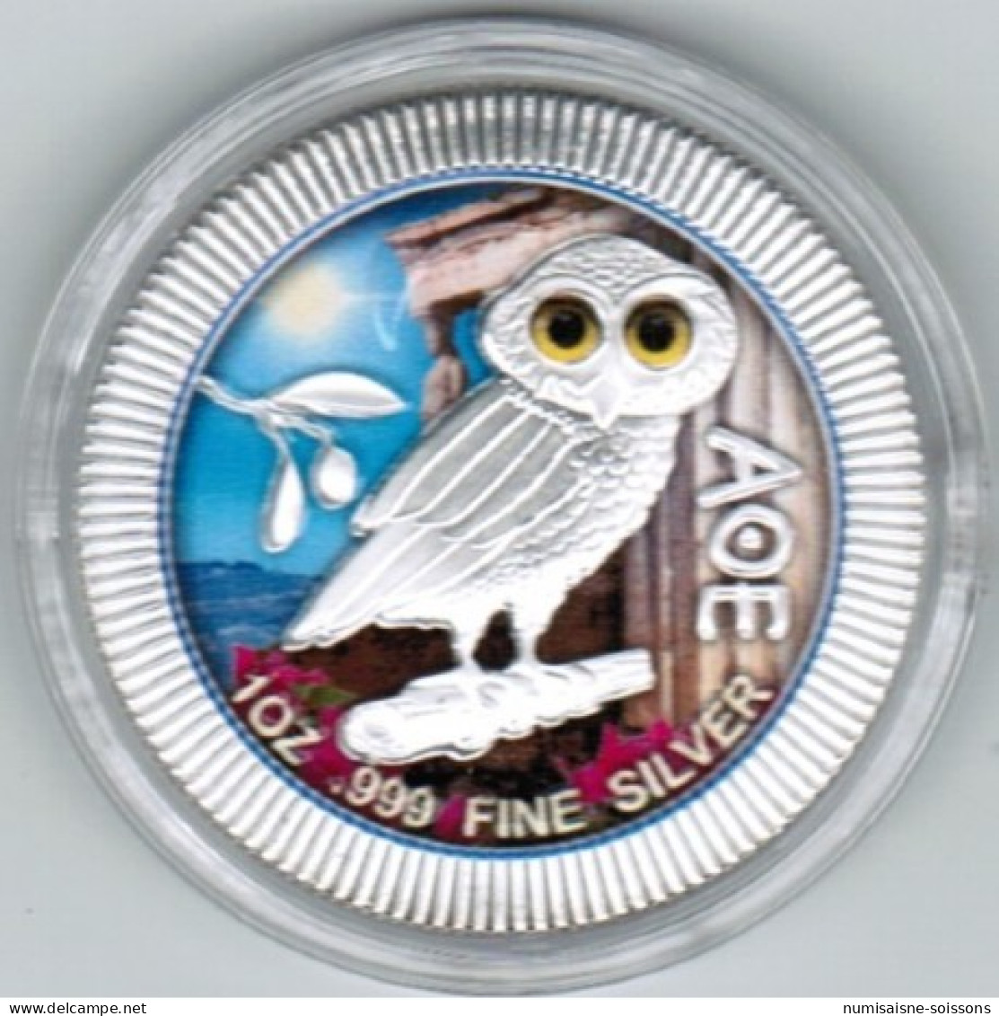 NIUE - 2 DOLLARS 2020 - HIBOU ATHENIEN - 1 ONCE ARGENT - COLORISE - BU - Niue