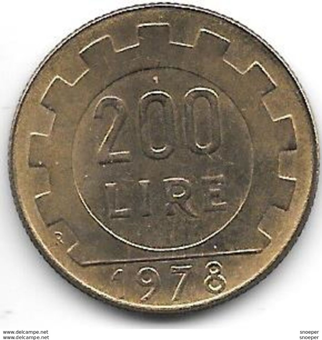 Italy 200 Lire 1978  Km 105 Xf+/ms60 - 200 Liras