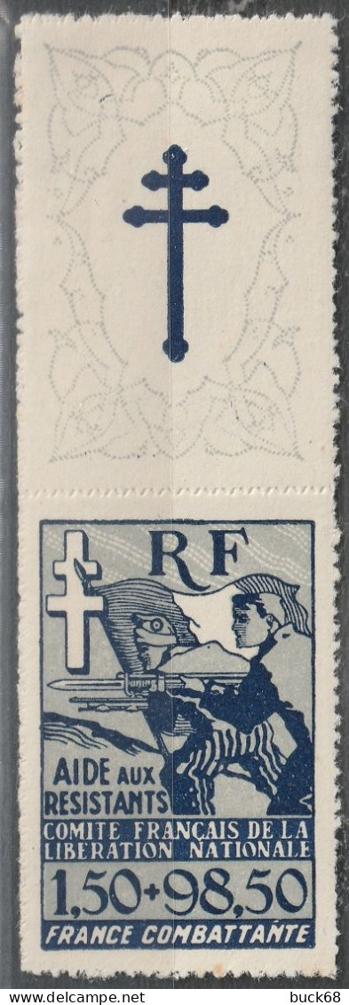 FRANCE COLONIES France Libre 6 ** MNH Aide Aux Résistants (CV 60 €) [ColCla] - Altri & Non Classificati