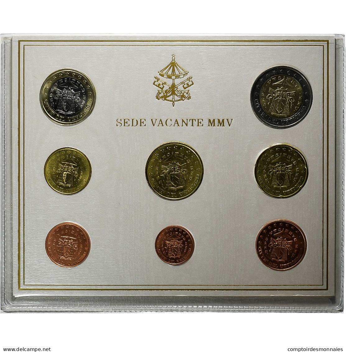 Vatican, Sede Vacante, Set 1 Ct. - 2 Euro, 2005, Rome, FDC - Vatikan