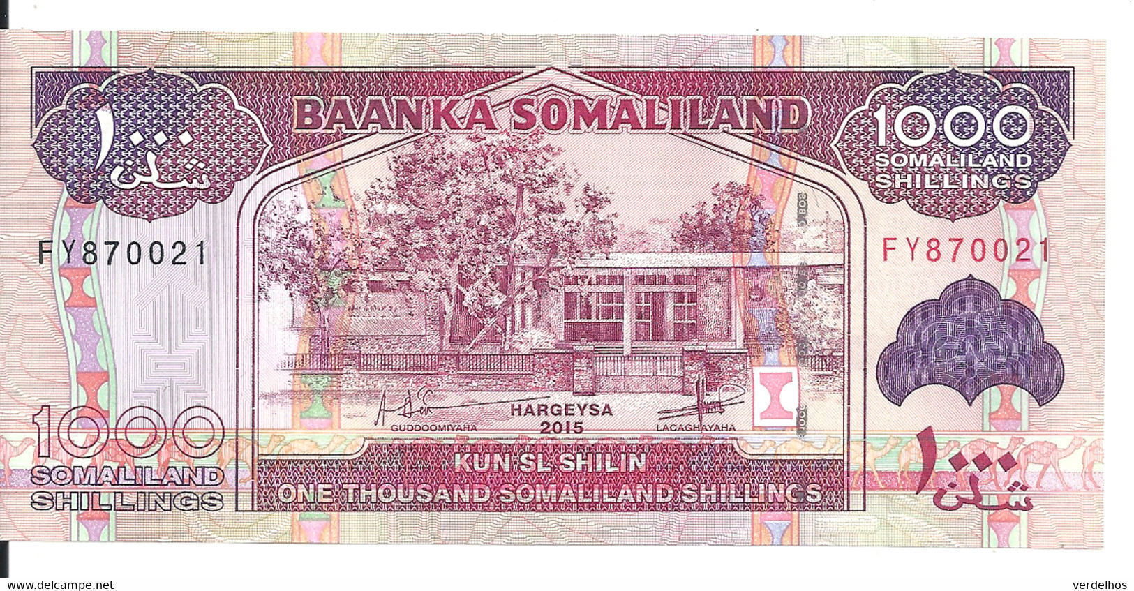 SOMALILAND 1000 SHILLINGS 2015 UNC P 20 - Somalia