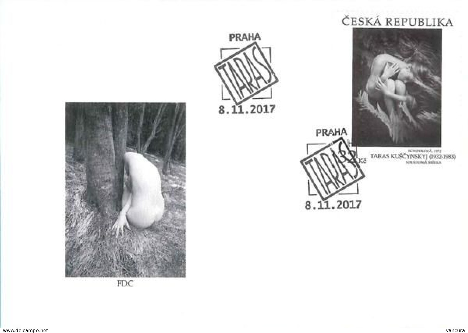 FDC 953 Czech Republic Taras Kuscynskyj, Cuddled 2017 Nude - Photography