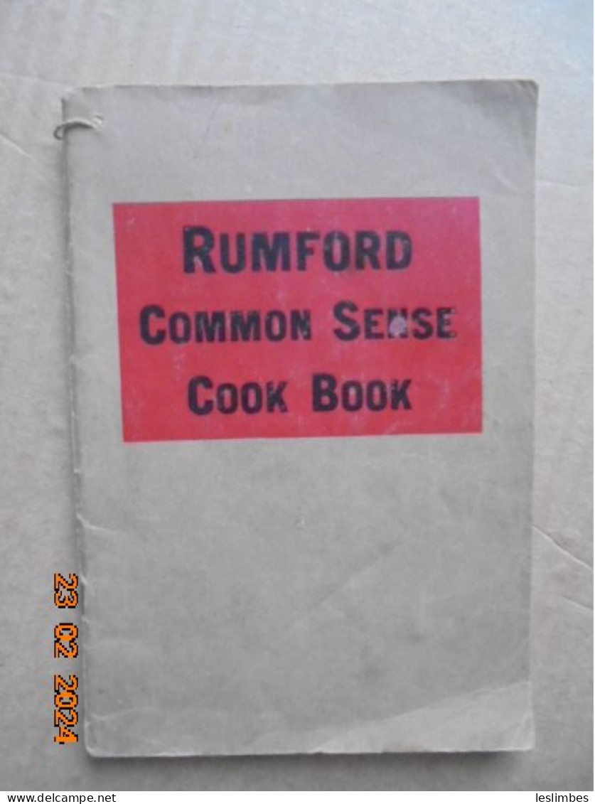 Rumford Common Sense Cook Book - Lily Haxworth Wallace - Rumford Chemical Works - Americana