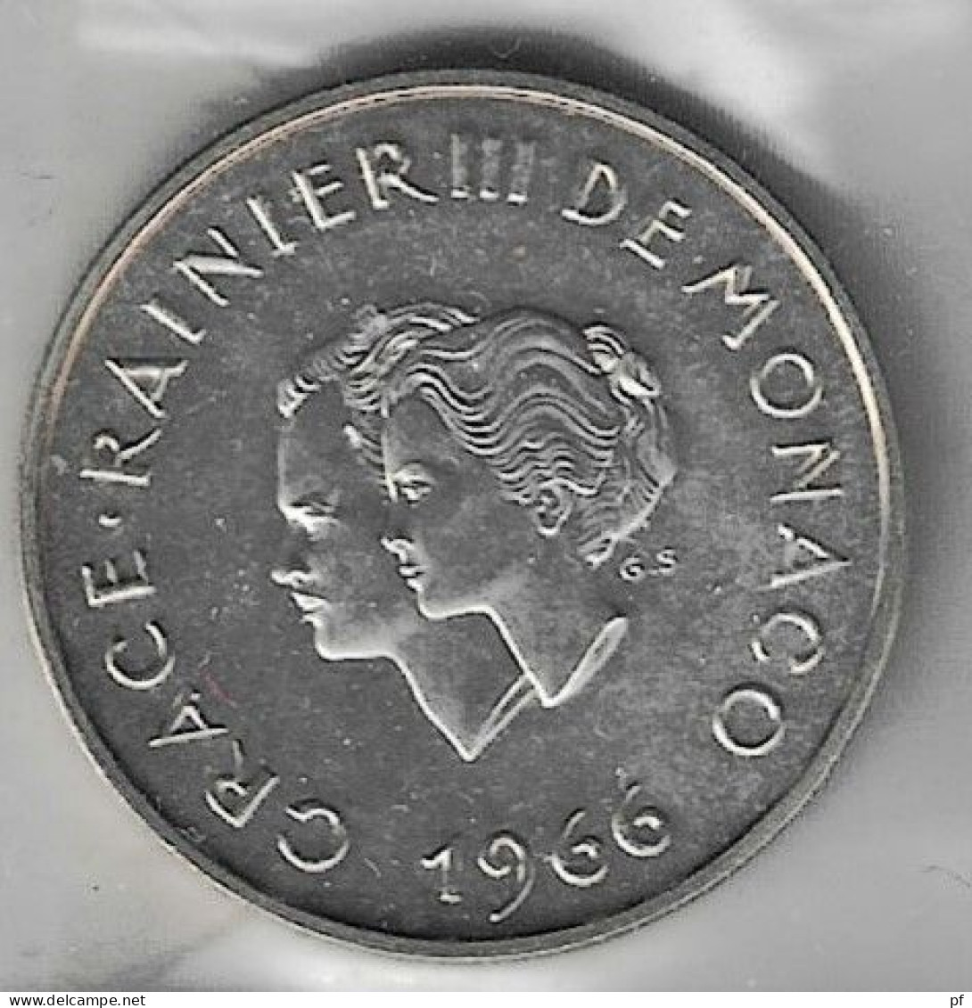 10 Fr 1966 (Ag)  GRACE - RAINIER III DE MONACO - Uncirculated