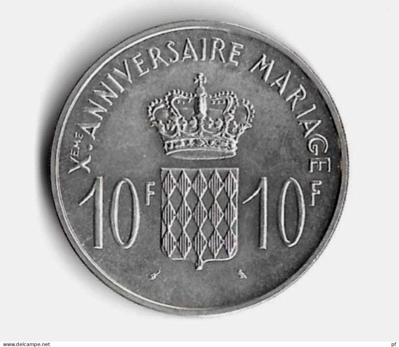 10 Fr 1966 (Ag)  GRACE - RAINIER III DE MONACO - Uncirculated