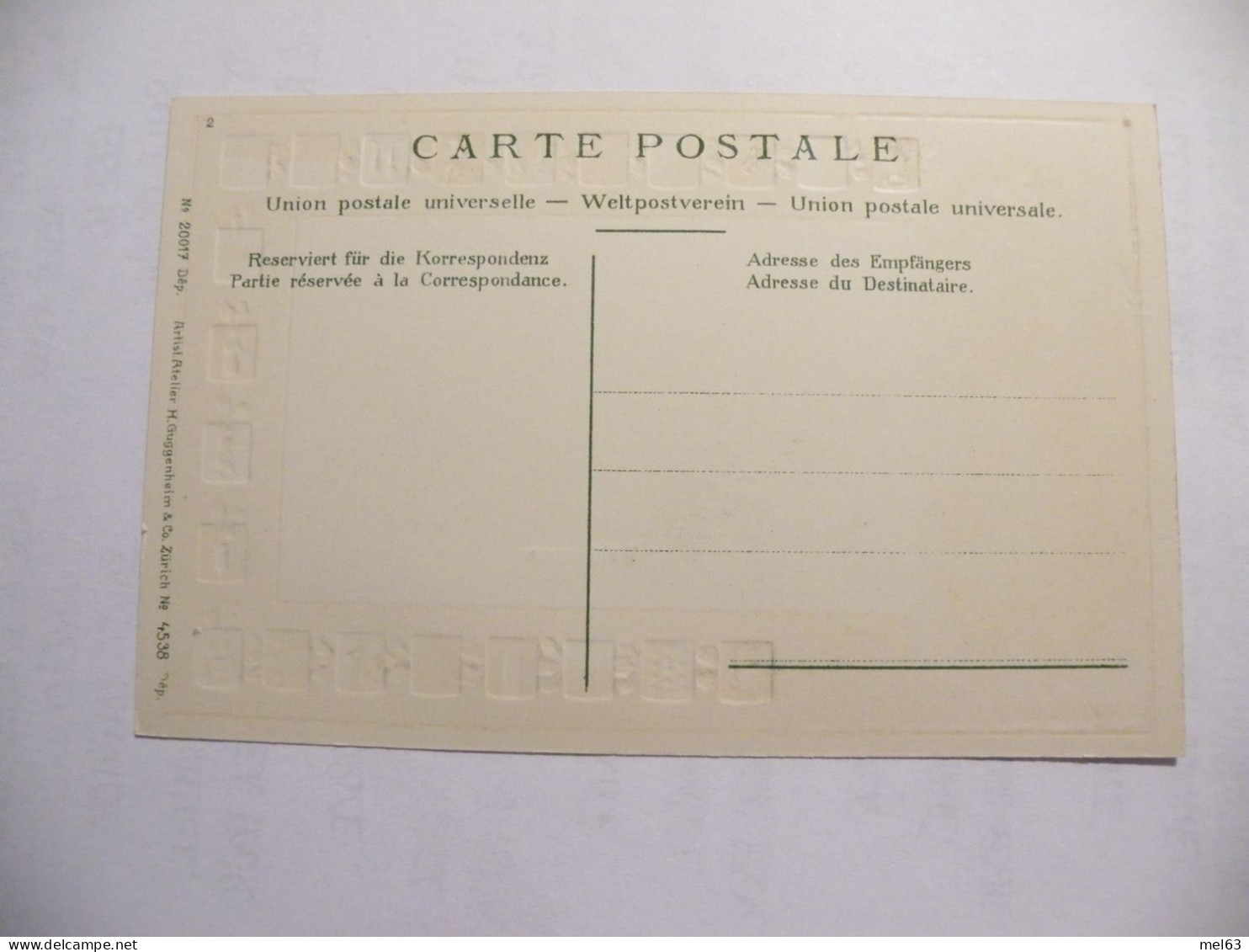 A544.  CPA. SUISSE. TESSIN .BELLINZONA.  H.GUGGENHEIM  . Non Ecrite - Bellinzone