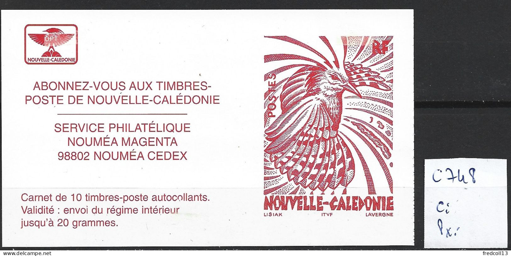 NOUVELLE-CALEDONIE CARNET C 748 Côte 35 € - Carnets