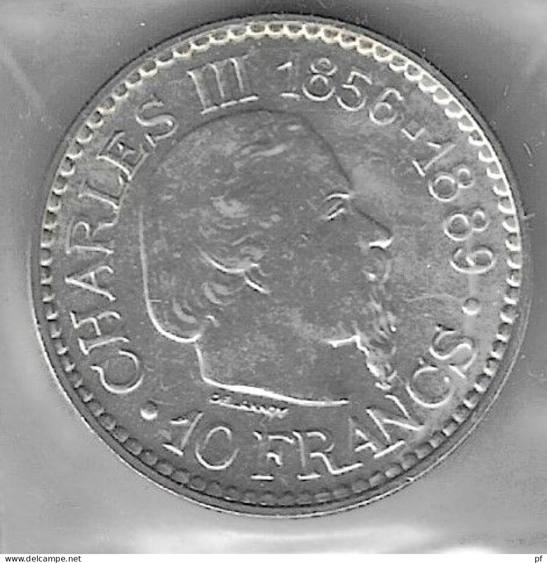 10 Fr 1966 (Ag) CHARLES III 1856- 1889 - Uncirculated