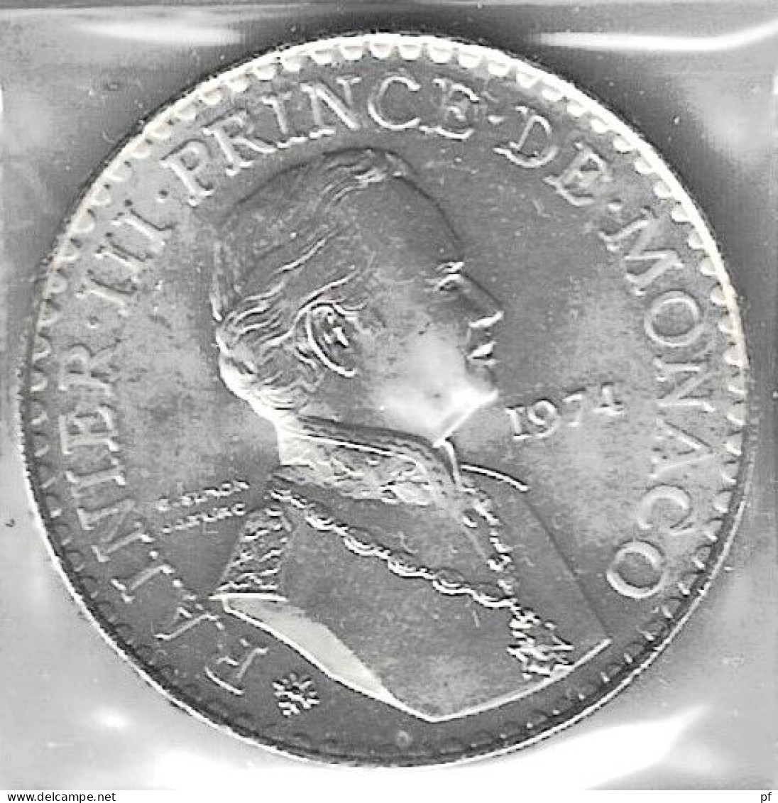 50 Fr 1974 (Ag) RAINIER III PRINCE DE MONACO - Uncirculated