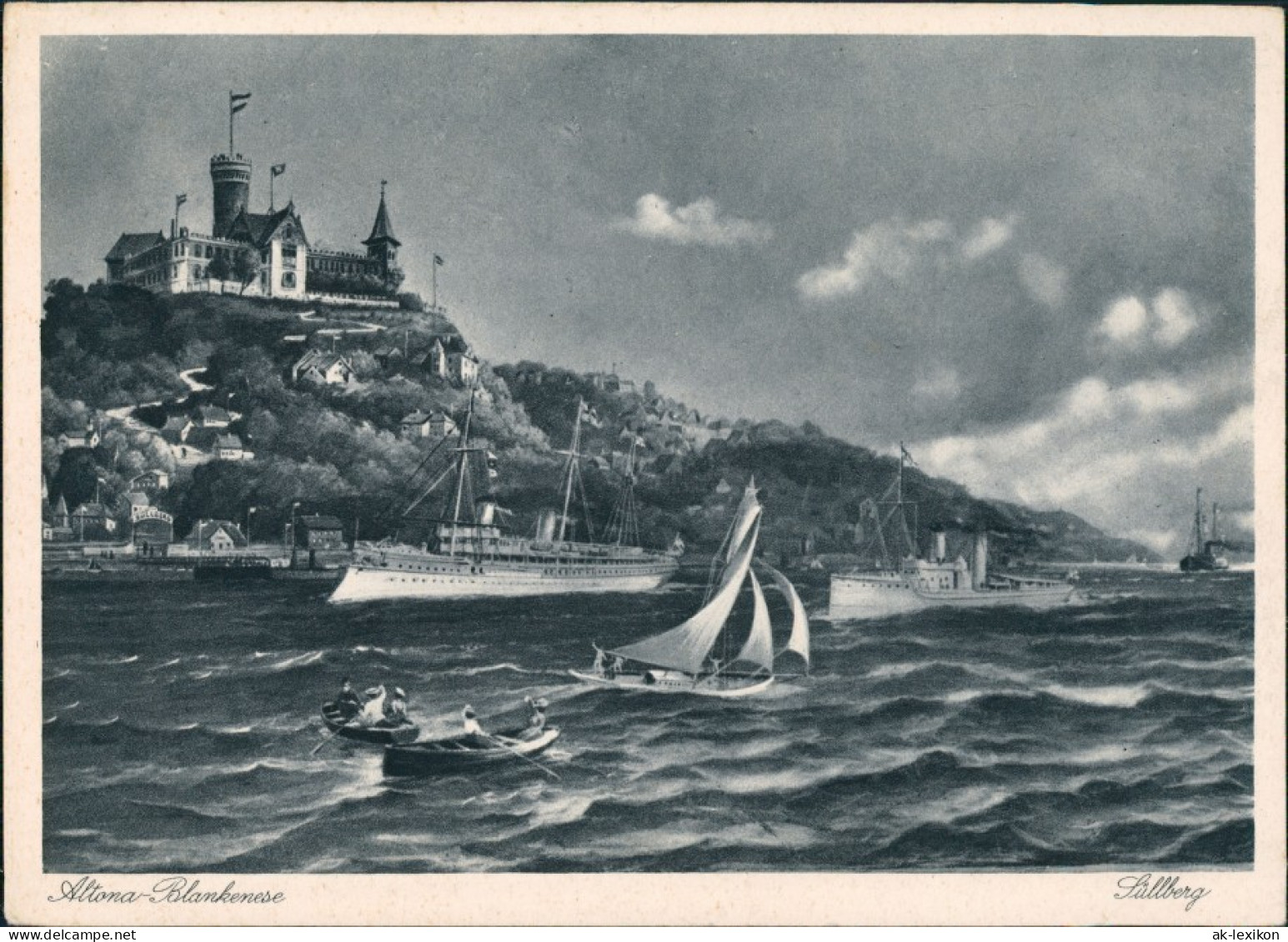 Ansichtskarte Blankenese-Hamburg Süllberg Marine Künstlerkarte 1926 - Blankenese