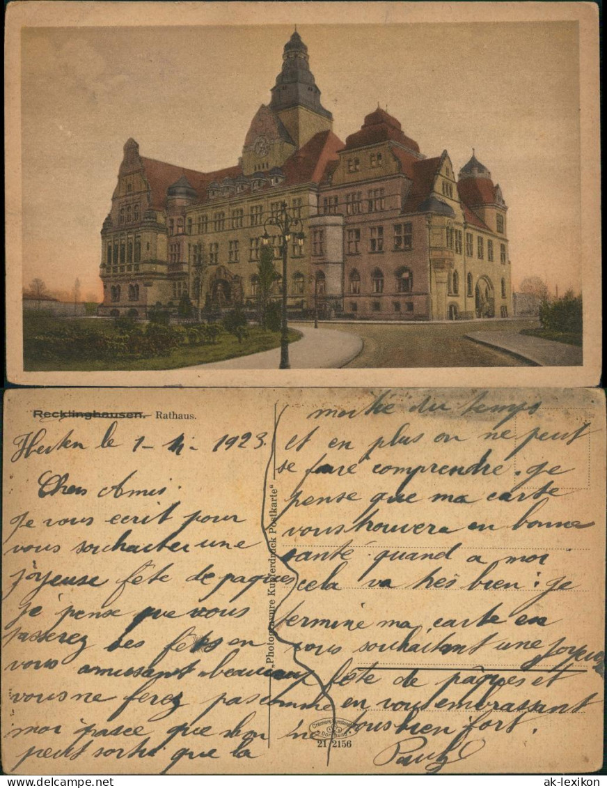 Ansichtskarte Recklinghausen Partie Am Rathaus 1919 - Recklinghausen