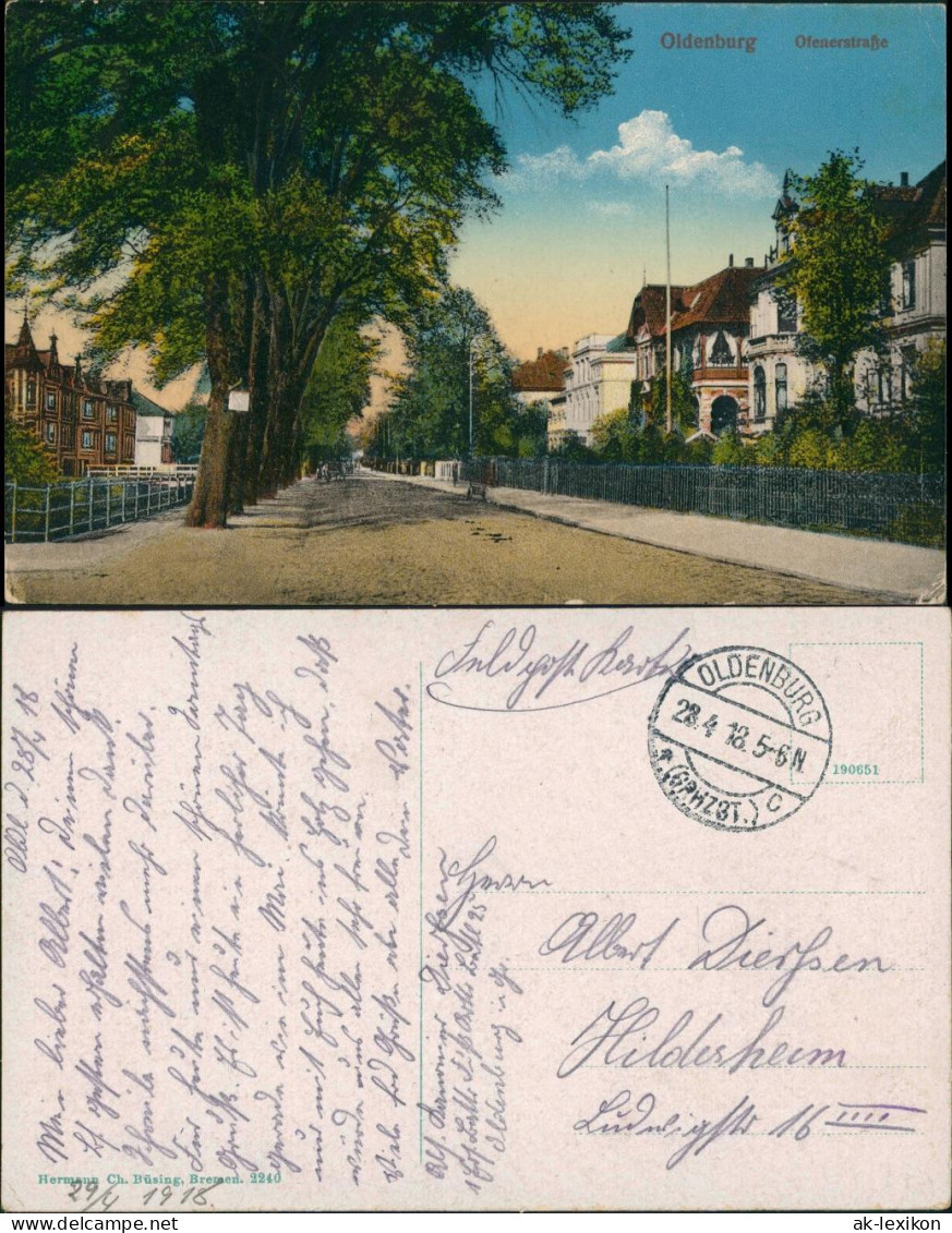 Ansichtskarte Oldenburg Ofenerstraße 1918 - Oldenburg