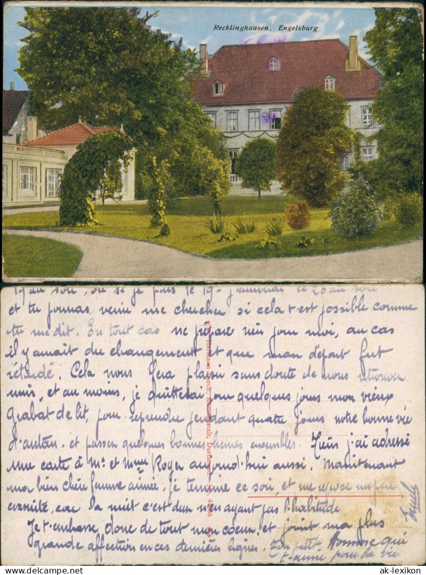 Ansichtskarte Recklinghausen Engelsburg, Park 1919 - Recklinghausen