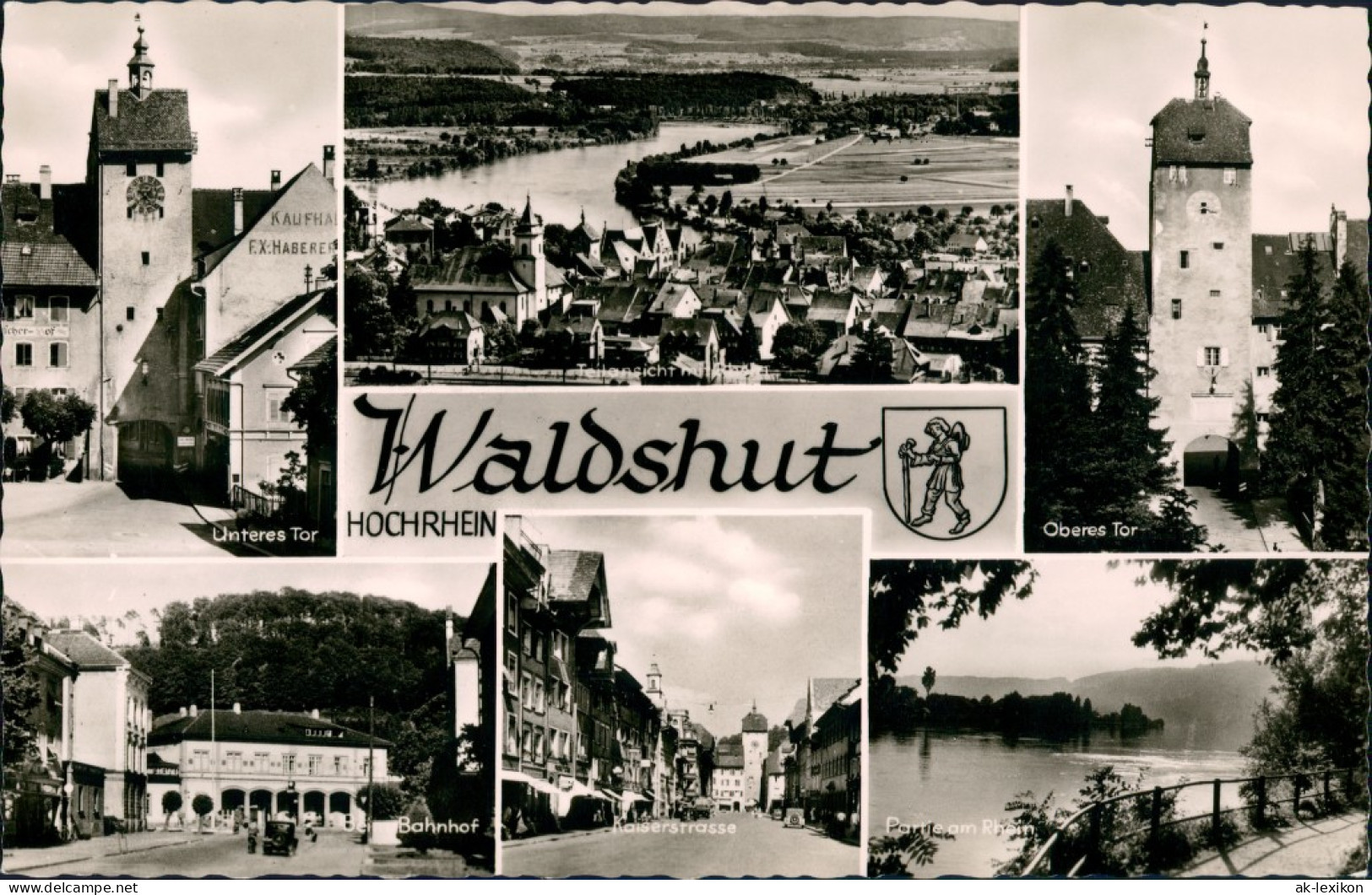 Ansichtskarte Waldshut-Waldshut-Tiengen MB: Unteres Tor, Straßen 1961 - Waldshut-Tiengen