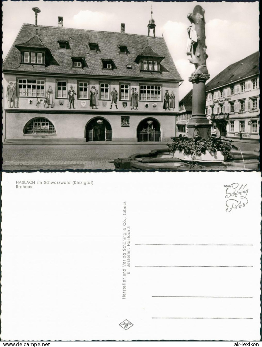 Ansichtskarte Haslach Im Kinzigtal Straße - Rathaus 1961 - Haslach