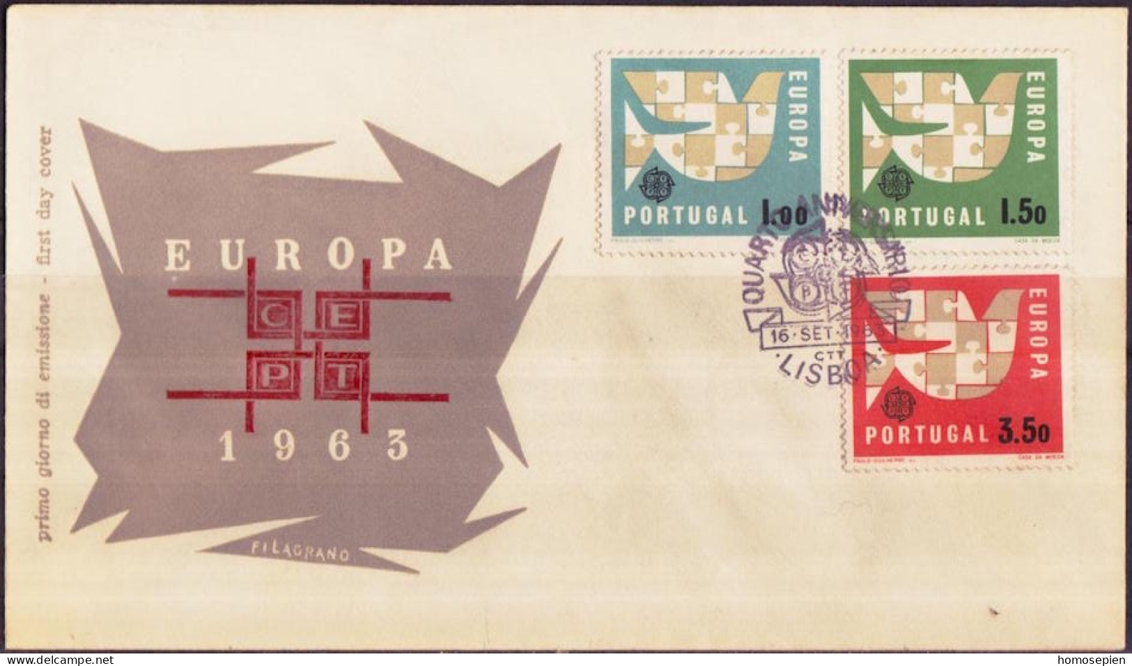 Portugal FDC2 1963 Y&T N°929 à 931 - Michel N°948 à 950 - EUROPA - FDC