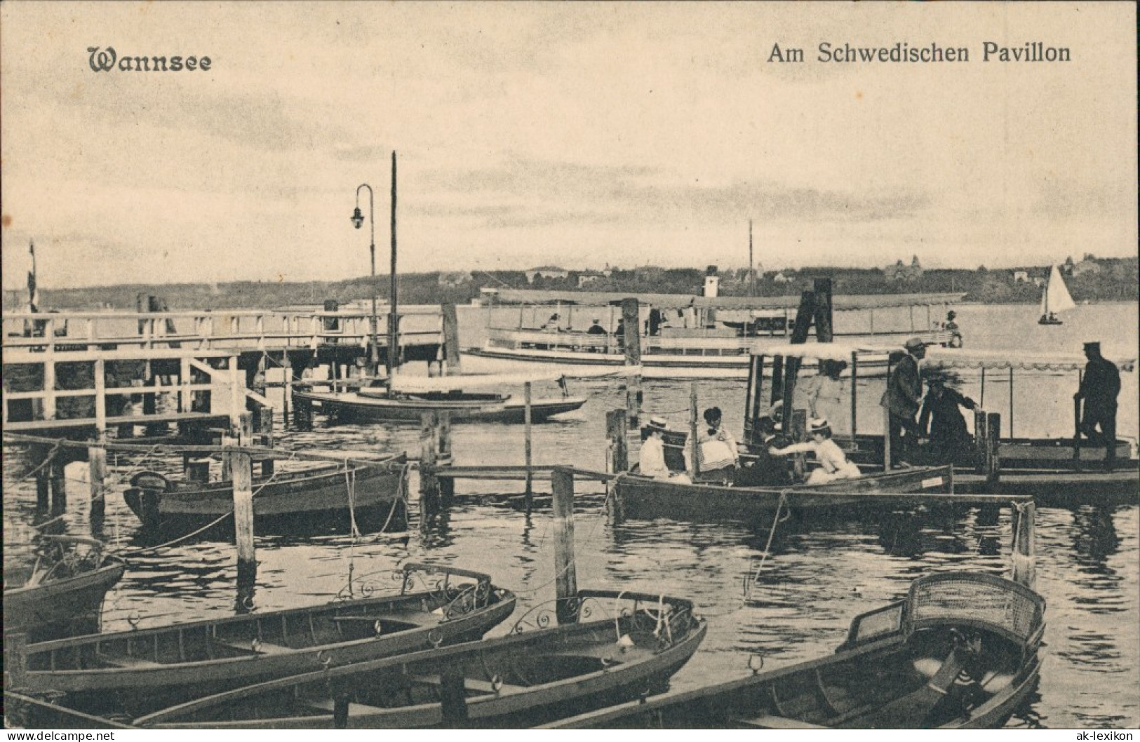 Ansichtskarte Wannsee-Berlin Am Schwedischen Pavillon - Dampfer 1909 - Wannsee