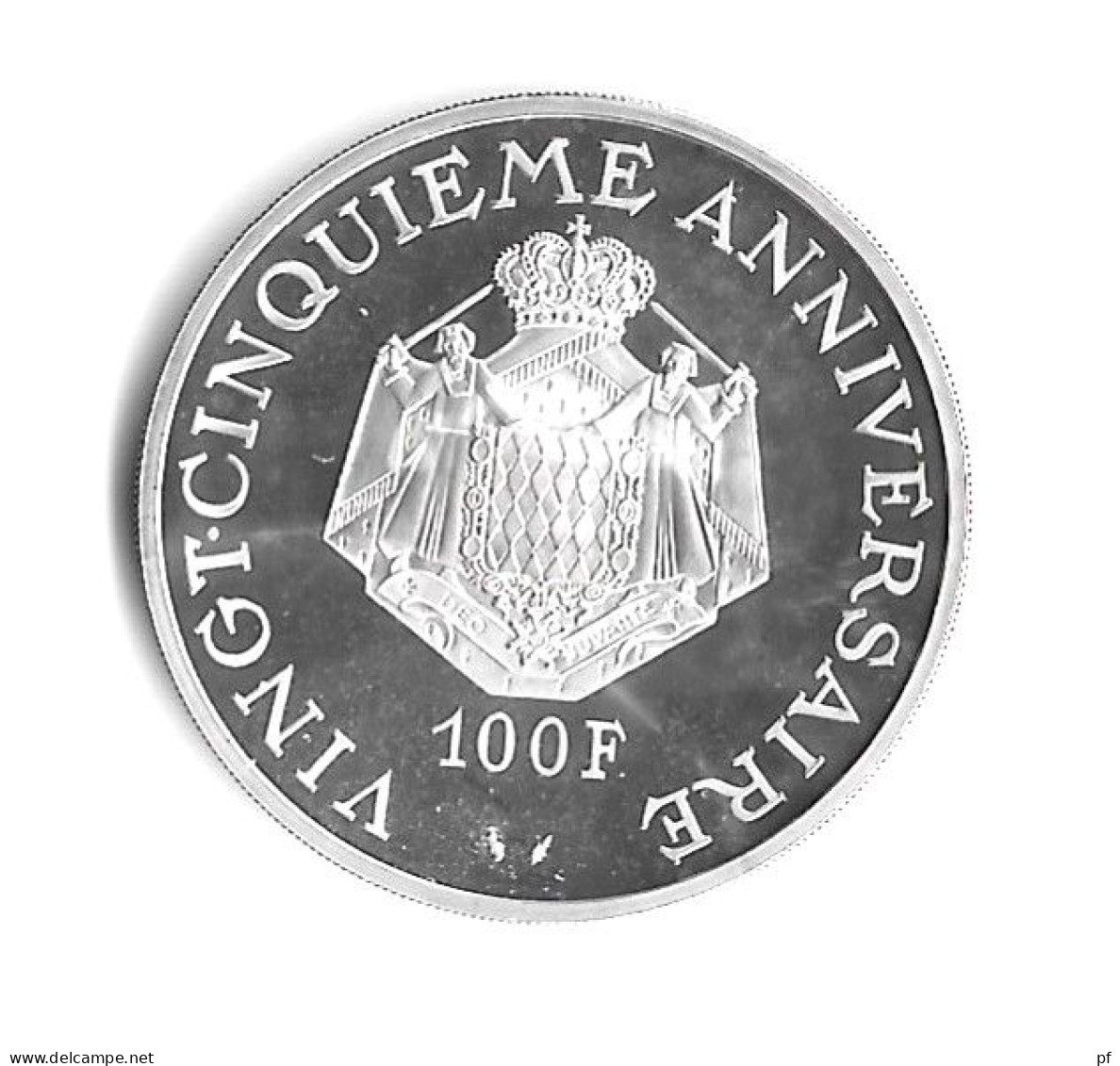 100 Fr 1974 (Ag) RAINIER III PRINCE DE MONACO - Uncirculated