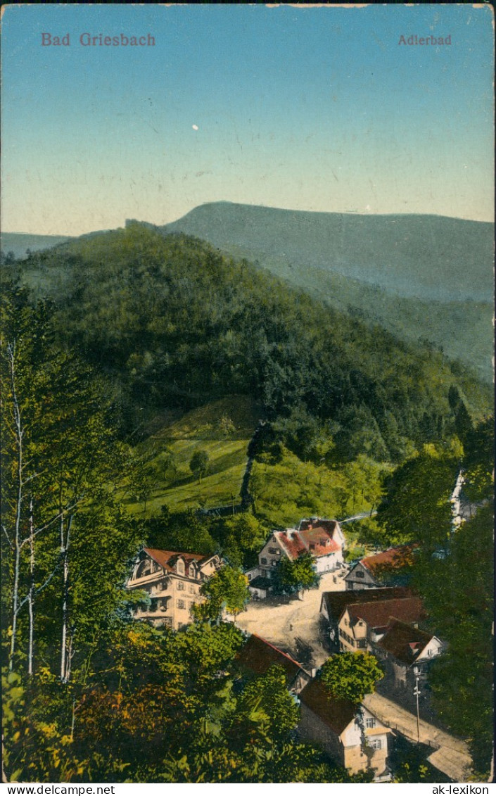 Ansichtskarte Bad Peterstal-Griesbach Straße - Adlerbad 1913 - Bad Peterstal-Griesbach