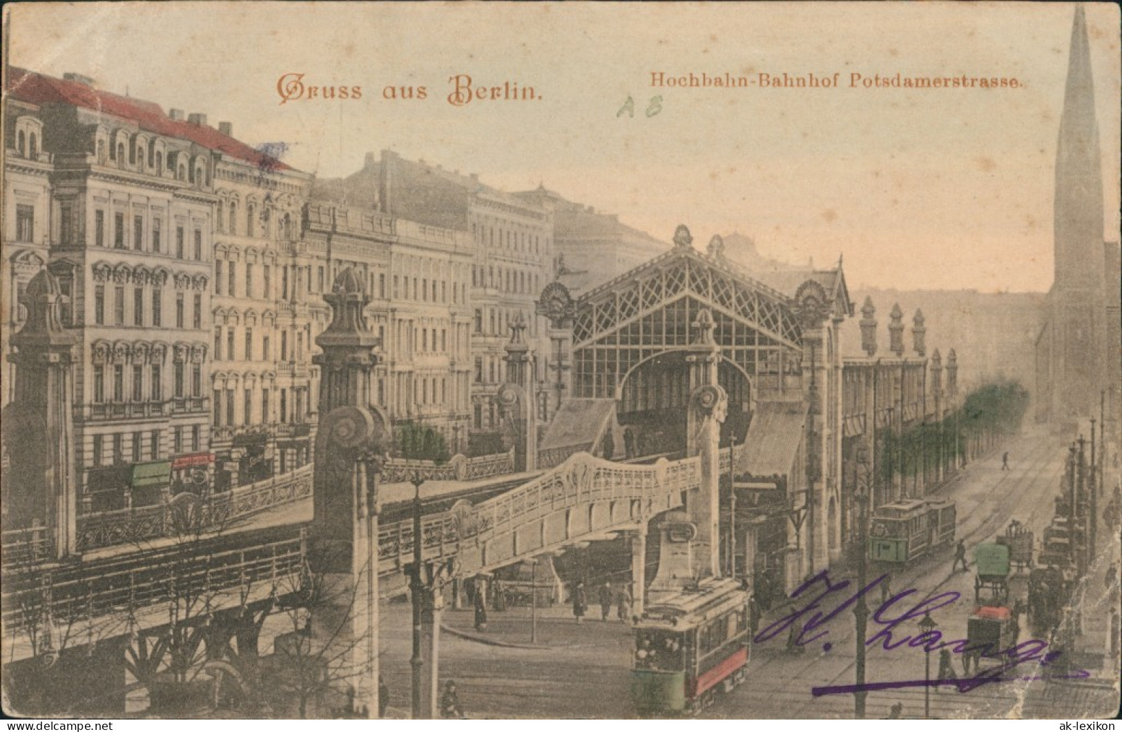 Ansichtskarte Berlin Hochbahn Bahnhof Haltestelle Potsdamerstraße 1902 - Schoeneberg