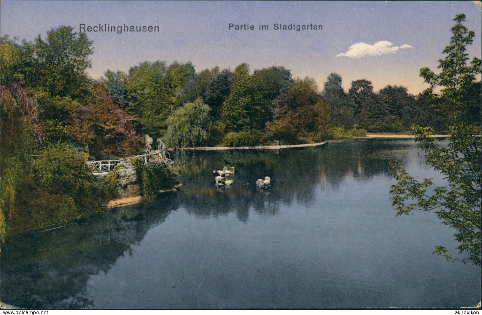 Ansichtskarte Recklinghausen Partie Im Stadtgarten 1920 - Recklinghausen