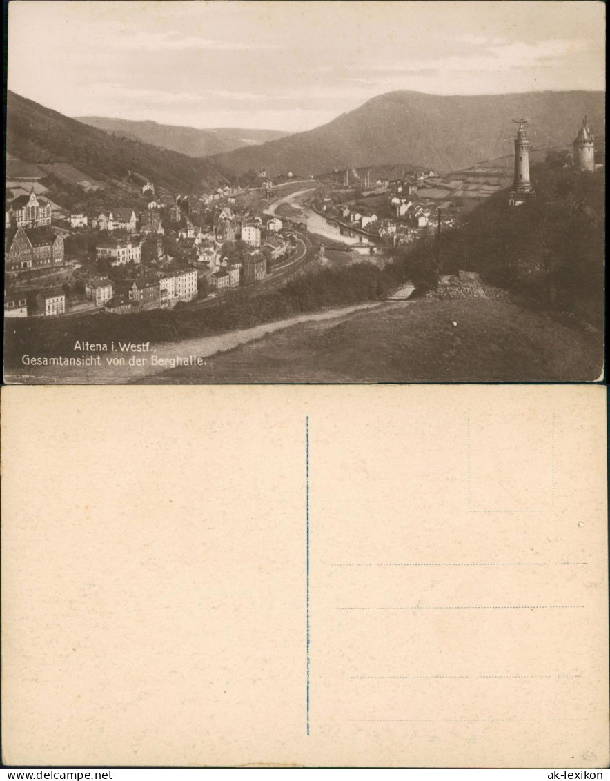 Ansichtskarte Altena Gesamtansicht Von Der Berghalle 1928 - Altena