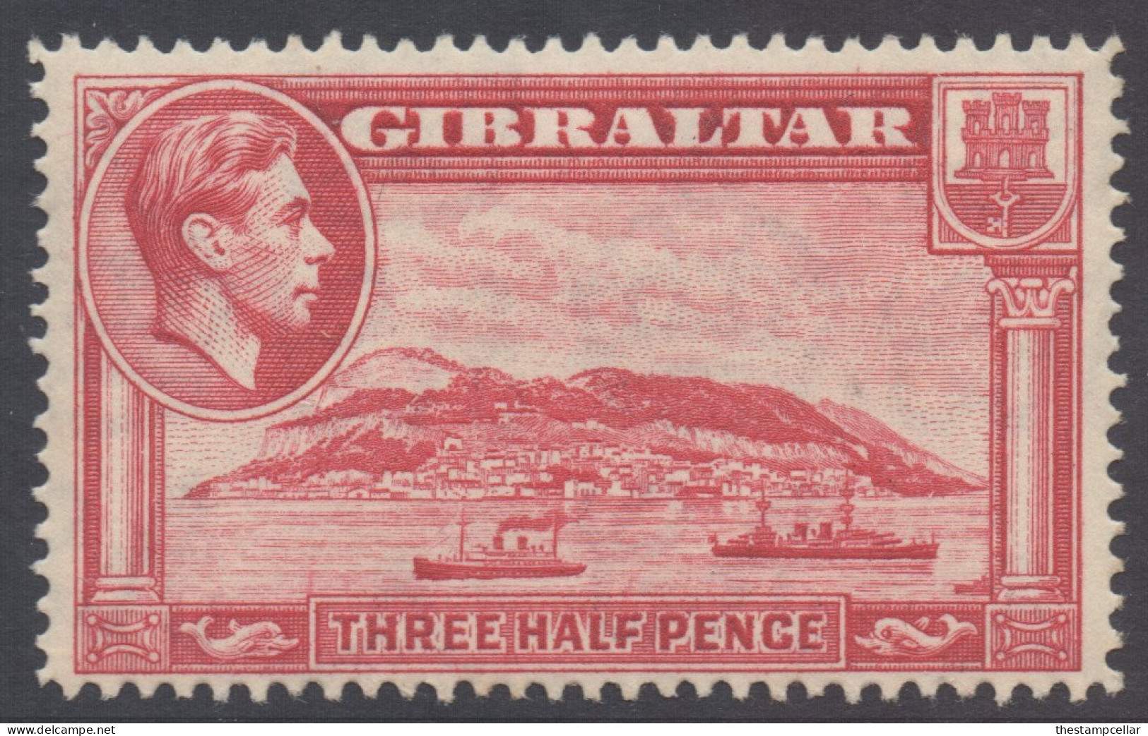 Gibraltar Scott 109 - SG123, 1938 George VI 1.1/2d Perf 14 MH* - Gibraltar