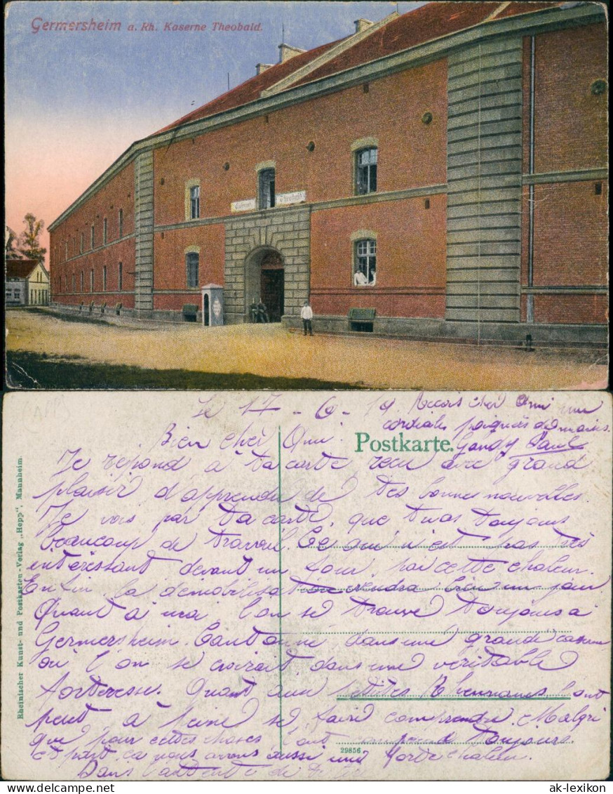 Ansichtskarte Germersheim Kaserne Theobald 1922 - Germersheim