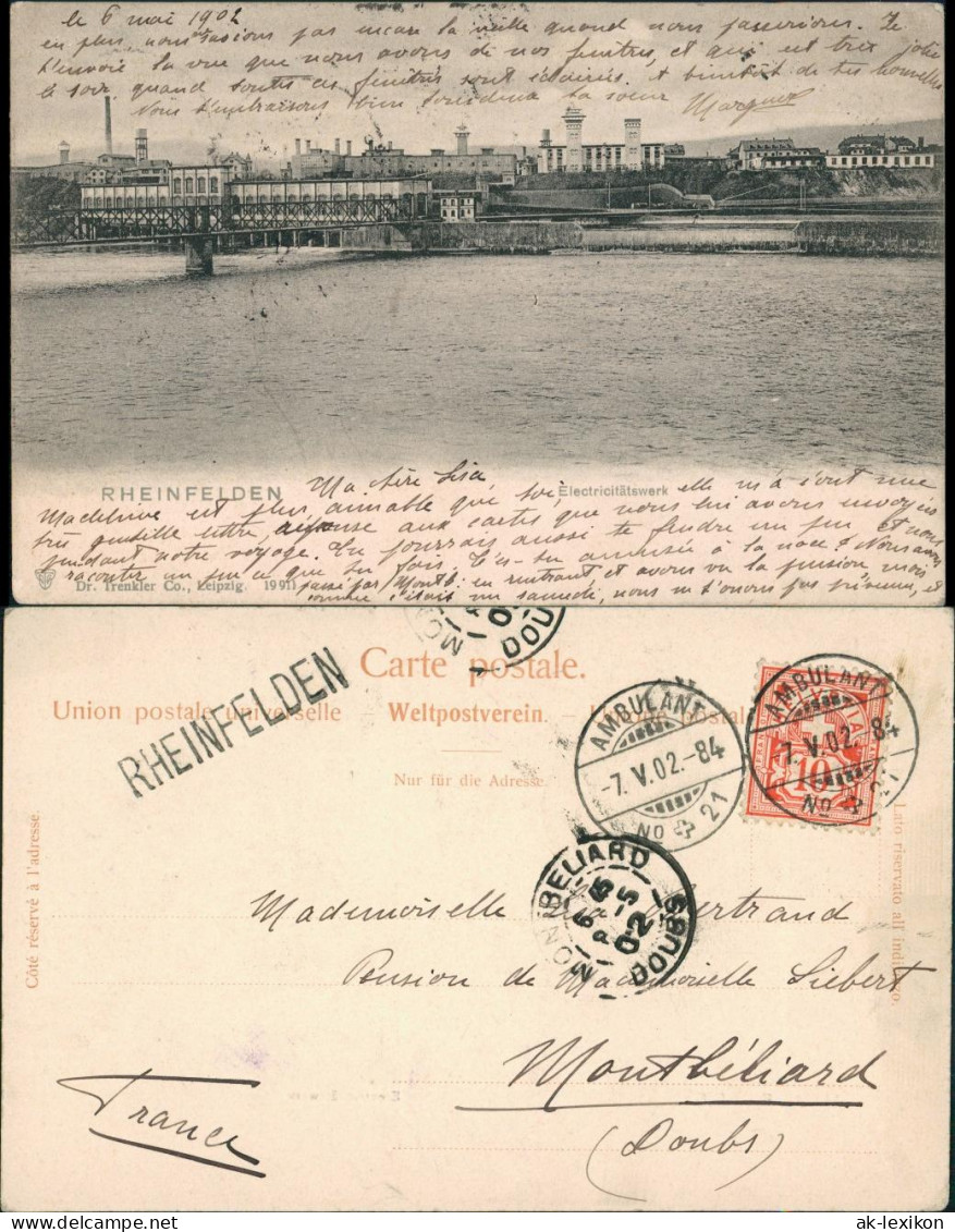 Ansichtskarte Rheinfelden (Baden) Elektrizitätswerk 1902 - Rheinfelden