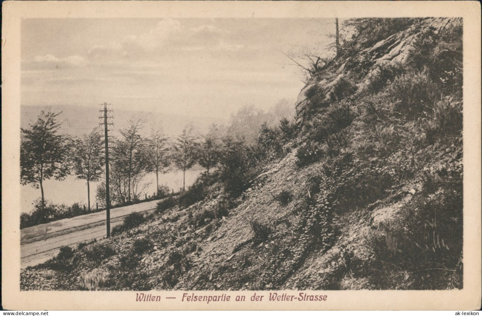 Ansichtskarte Witten (Ruhr) Felsenpartie An Der Wetterstrasse 1922 - Witten