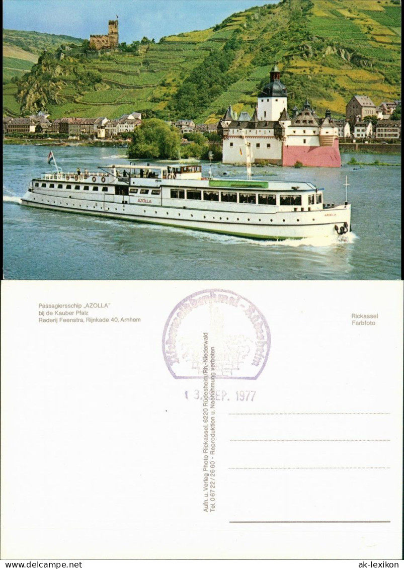 Ansichtskarte Kaub Passagiersschip AZOLLA Rhein Schiff Schiffsfoto-AK 1970 - Kaub