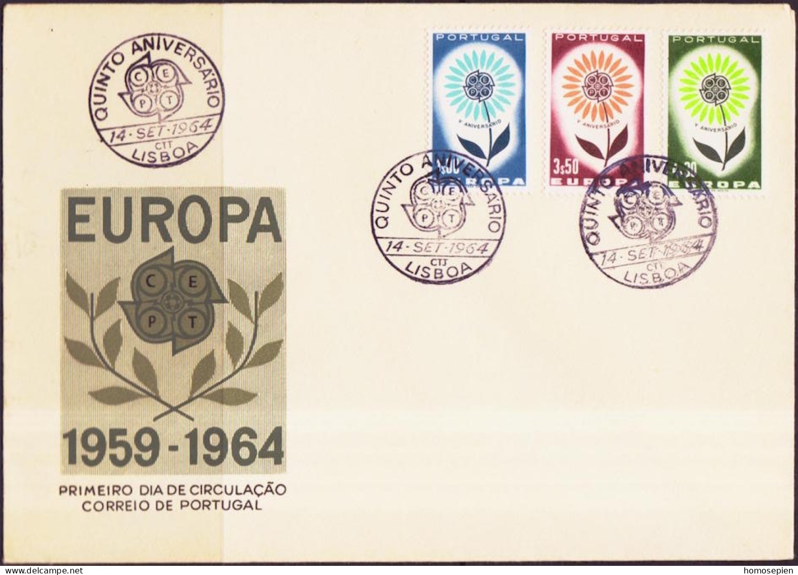 Europa CEPT 1964 Portugal FDC Y&T N°944 à 946 - Michel N°963 à 965 - 1964