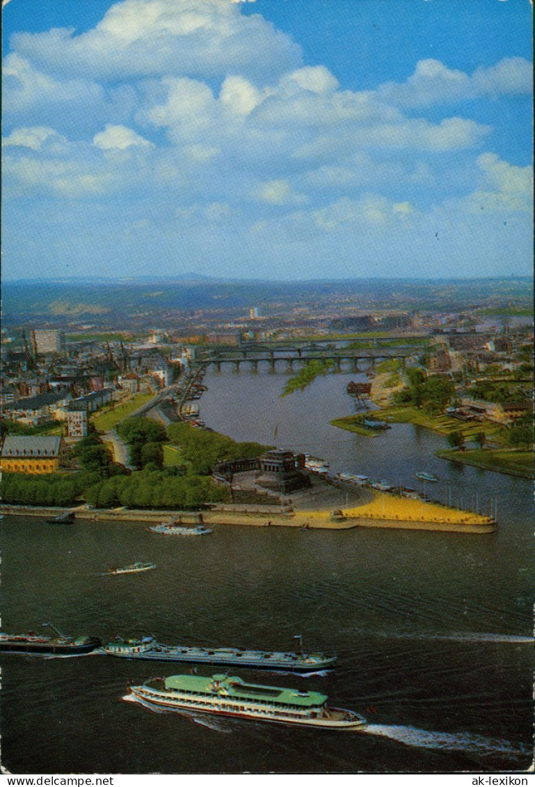 Ansichtskarte Koblenz Rhein Schiff Schiffe Passieren Deutsches Eck 1978 - Koblenz