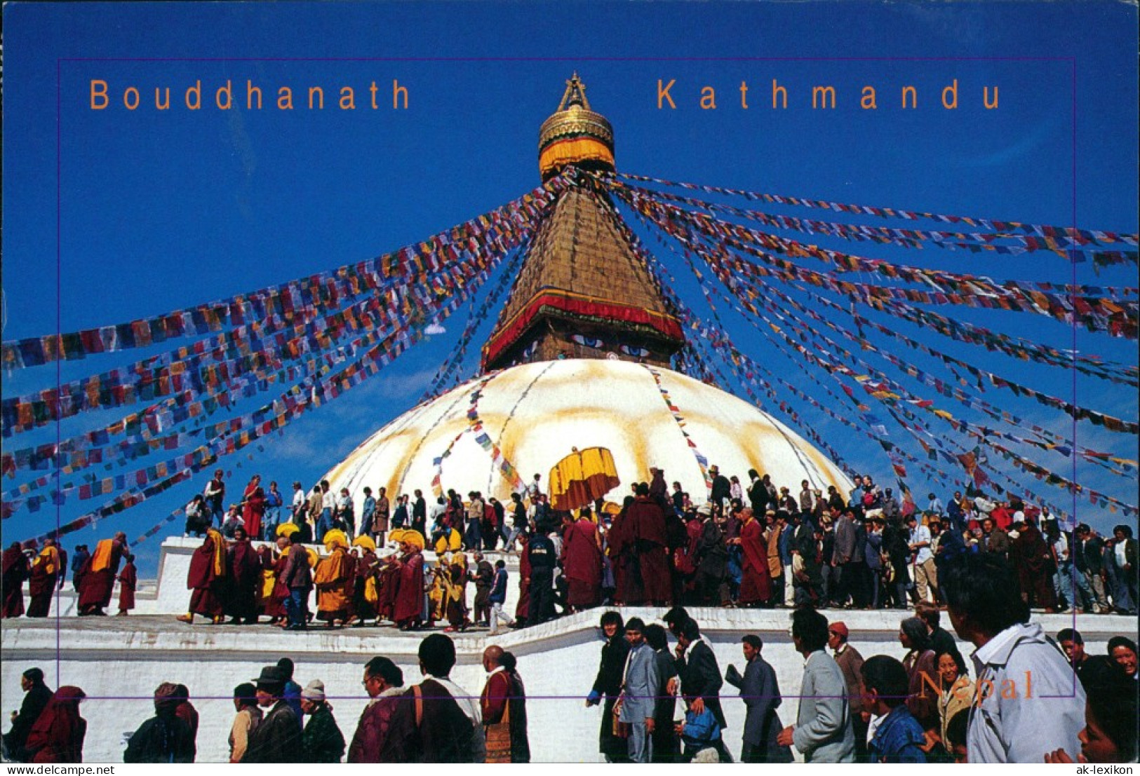 Postcard Kathmandu काठमाडौं Tempel Gel. Air Mail 2000 - Nepal