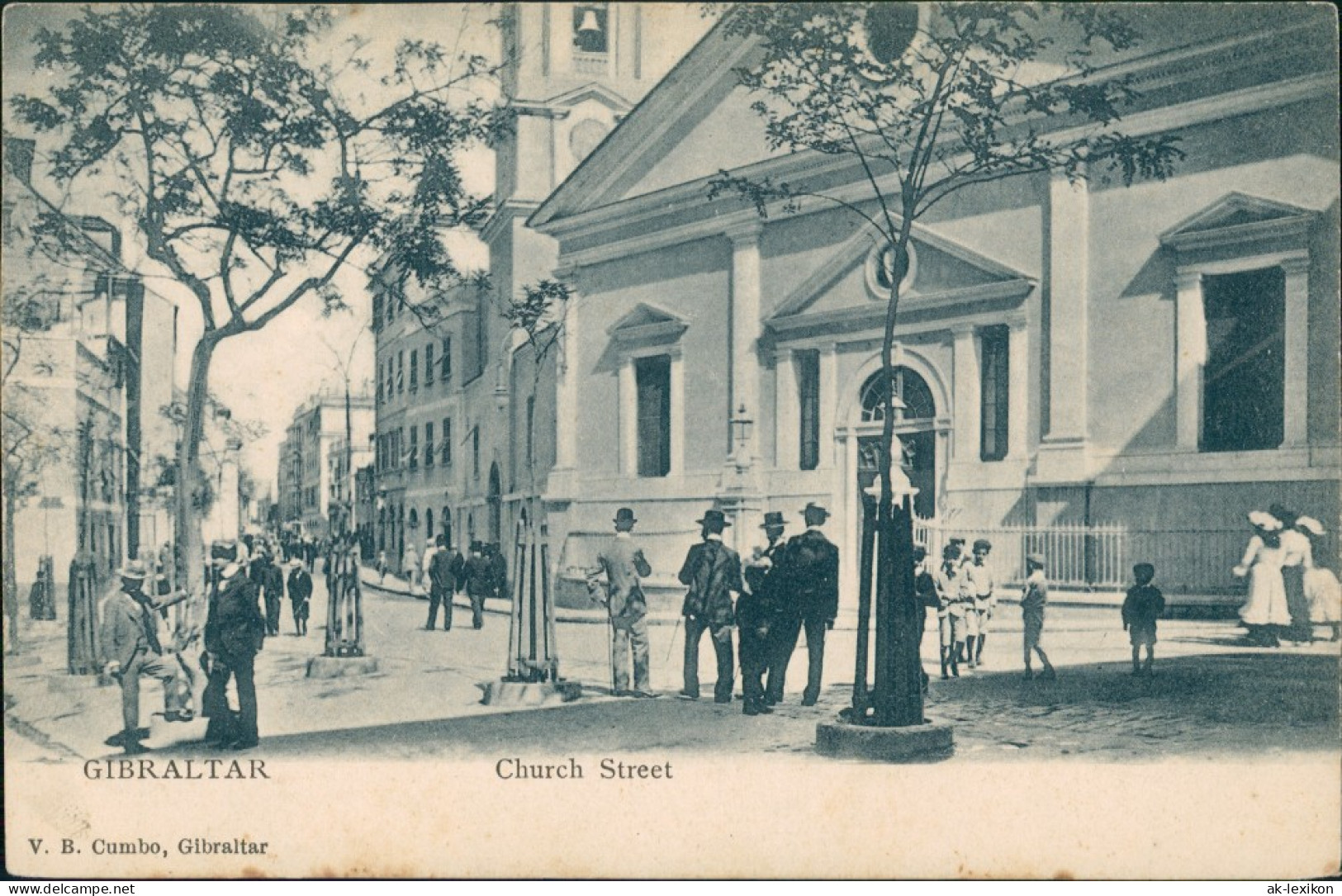 Gibraltar Strassen Partie Church Street Einheimisches Treiben 1900 - Gibraltar