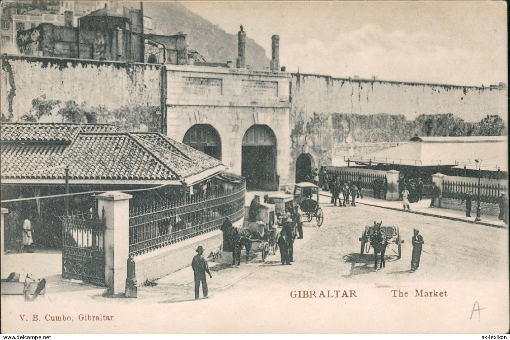 Gibraltar Einheimisches Treiben Am Markt Market Place (Marktplatz) 1905 - Gibraltar