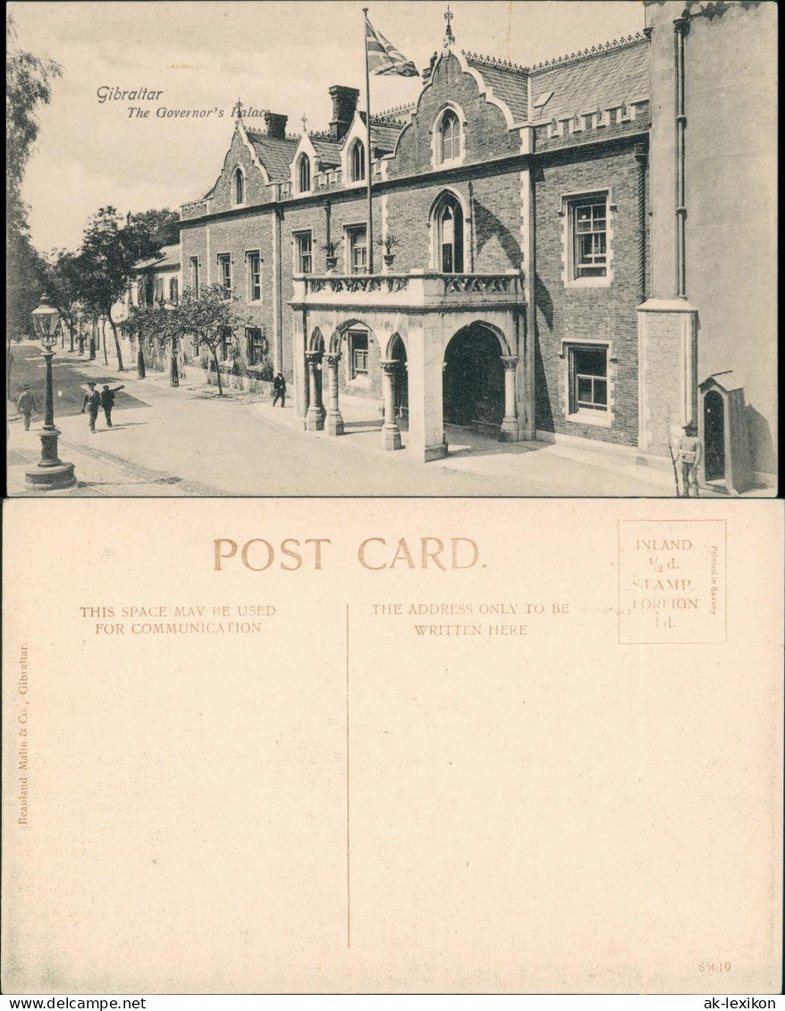 Gibraltar The Governor's Palace Strassen Partie Street View 1910 - Gibraltar