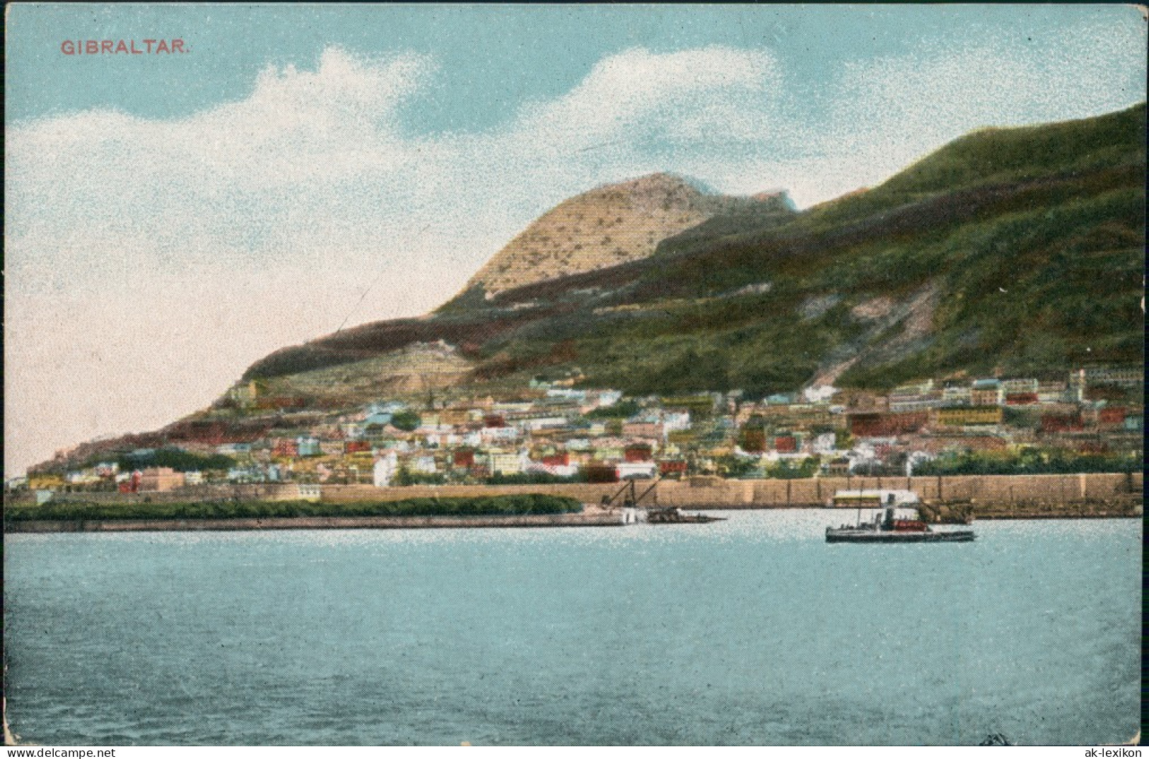 Postcard Gibraltar Panorama Panoramic View Fernansicht 1910 - Gibraltar