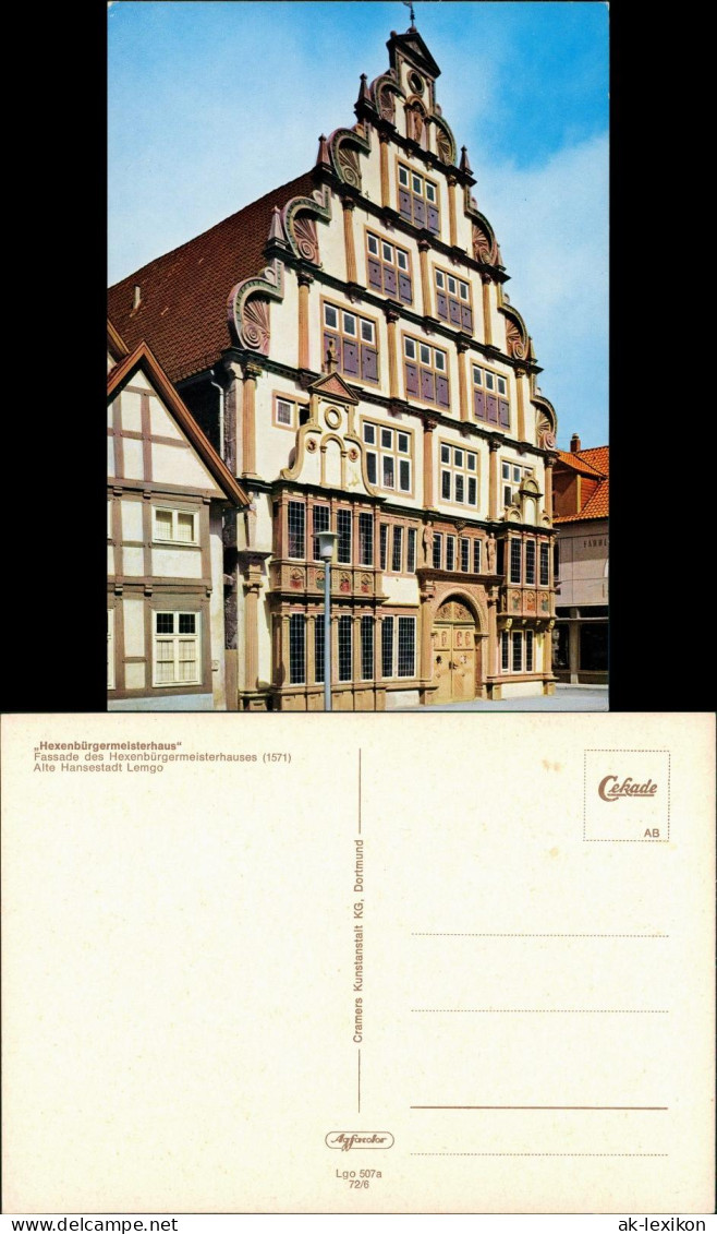 Ansichtskarte Lemgo Fassade Des Hexenbürgermeisterhauses (1571) 1972 - Lemgo