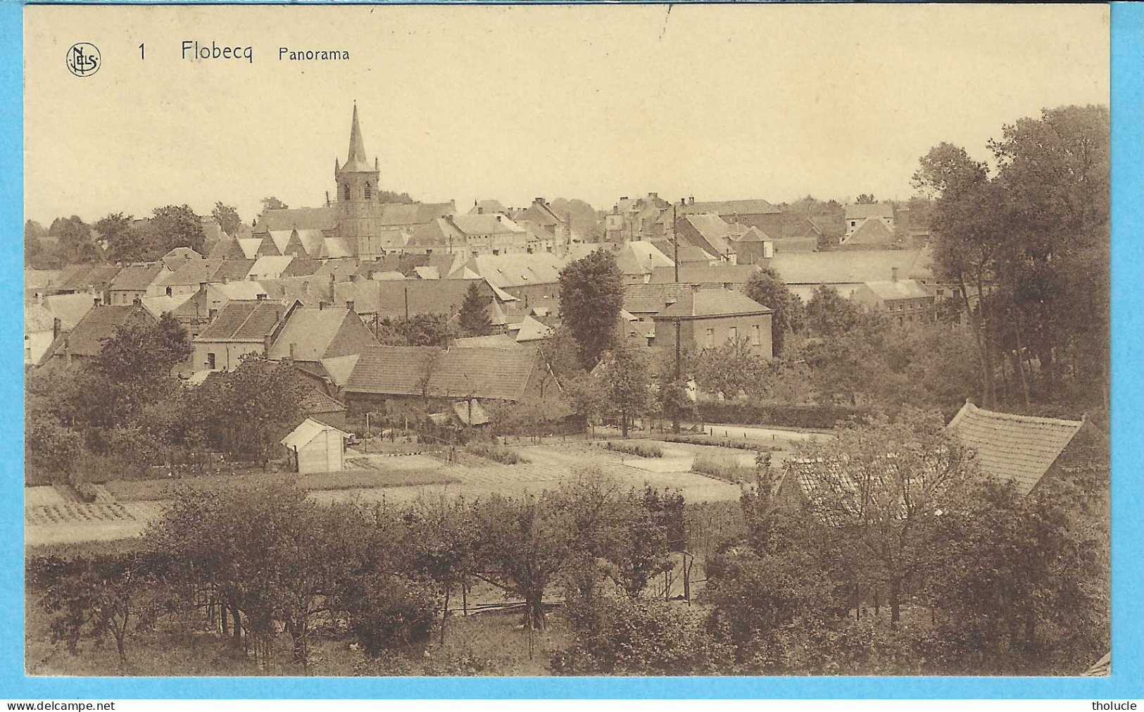 Flobecq-Vloesberg-+/-1925-Belle Vue Sur Le Village Et Son église-Edit.Oscar Noël-Kirberg, Flobecq - Flobecq - Vlösberg