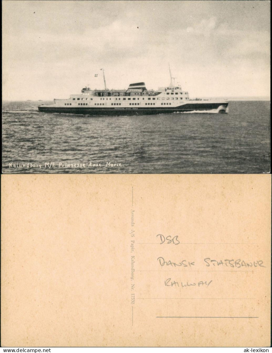 Kalundborg Fährschiff Ferry Fähre M/F Prinsesse Anne Marie, Schiffsfoto-AK 1950 - Danemark