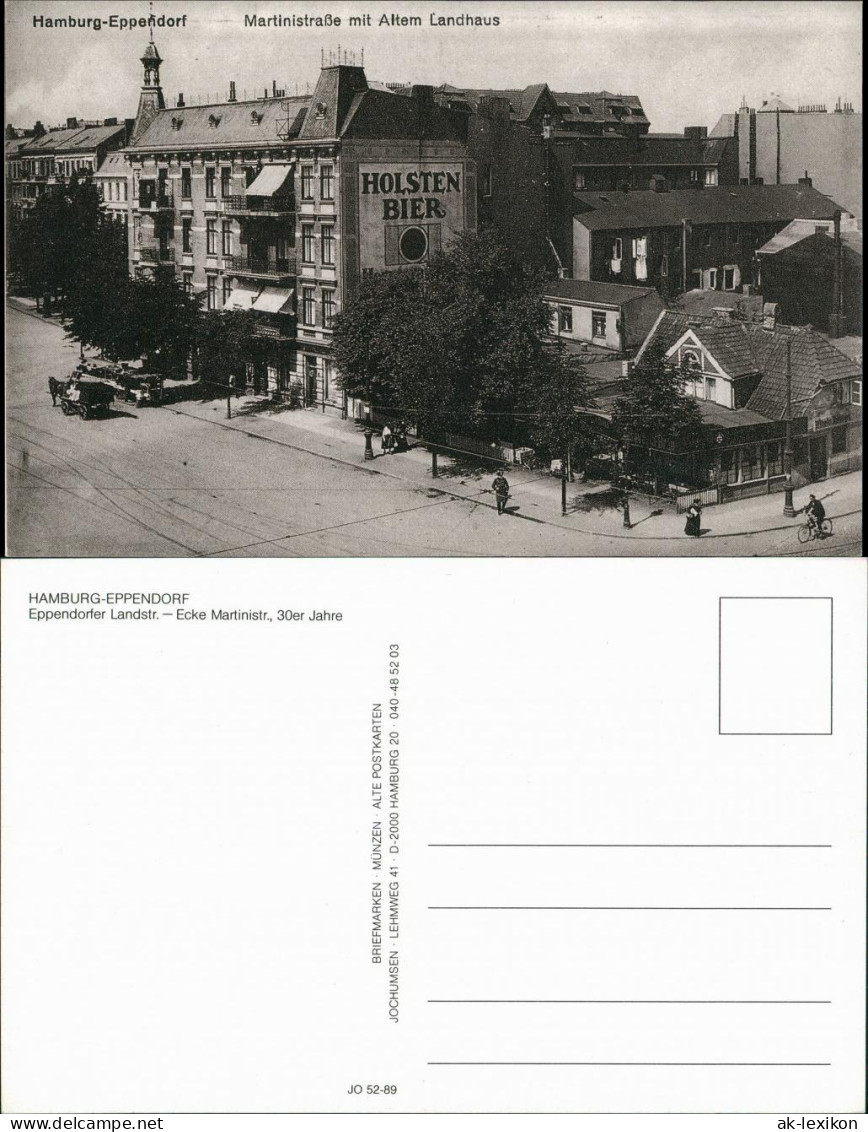 Eppendorf-Hamburg Eppendorfer Landstr. -Ecke Martinistr. Repro  30er Jahre 1989 - Eppendorf