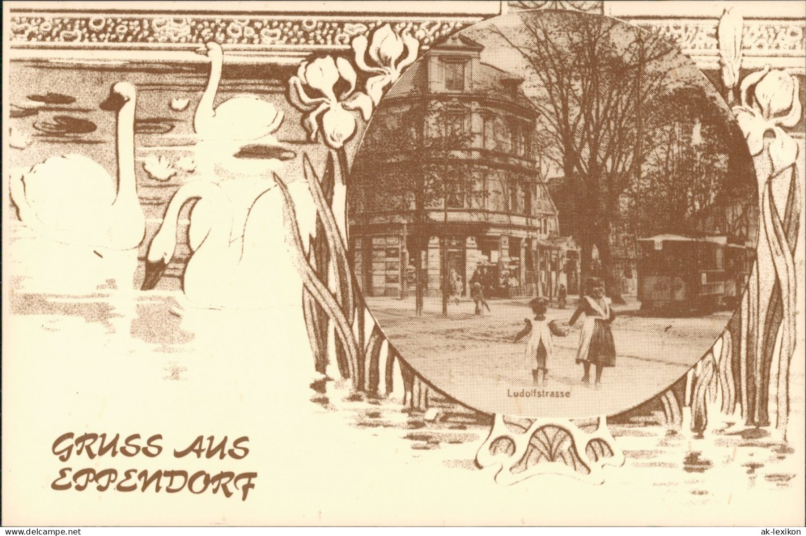Eppendorf-Hamburg Reprint Einer Alten Gruss-Aus-AK Mit Ludolfstrasse 1989/1990 - Eppendorf